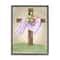 Stupell Industries He Has Risen Spring Floral Cross Brown Damask Pattern Framed Giclee Art